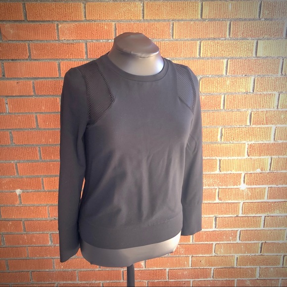 Banana Republic black top with mesh - Picture 2 of 13